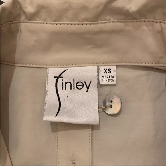 $310 FINLEY size XS Audio Techno Blend Parachute SAND  Swing Dress Shirt Dress - Picture 6 of 7